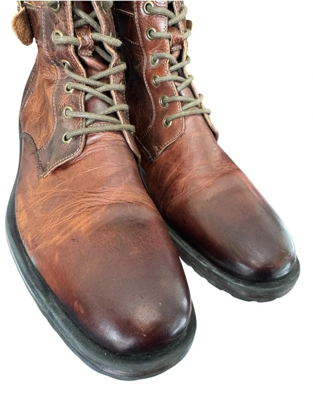 Aston Grey Rockcastle 2 Brown Leather Combat Moto Boots Size 12
